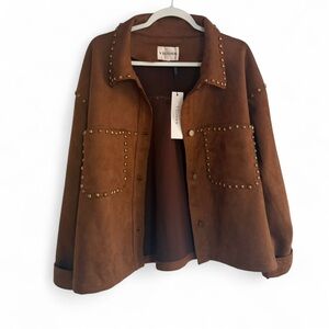 Vigoss Brown Studded Utility Jacket NWT